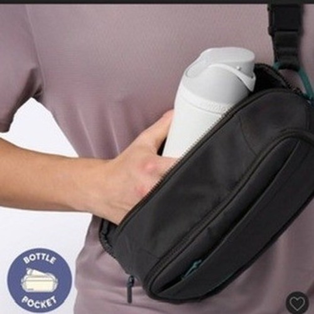 Owala Bottle Sling Hip Pack Unisex OS Black Teal Water Bottle Bag NWT - Picture 2 of 8